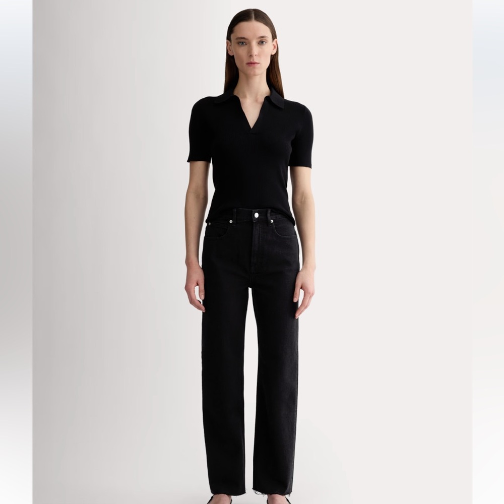 Everlane Black Straight Leg Jeans High-Rise